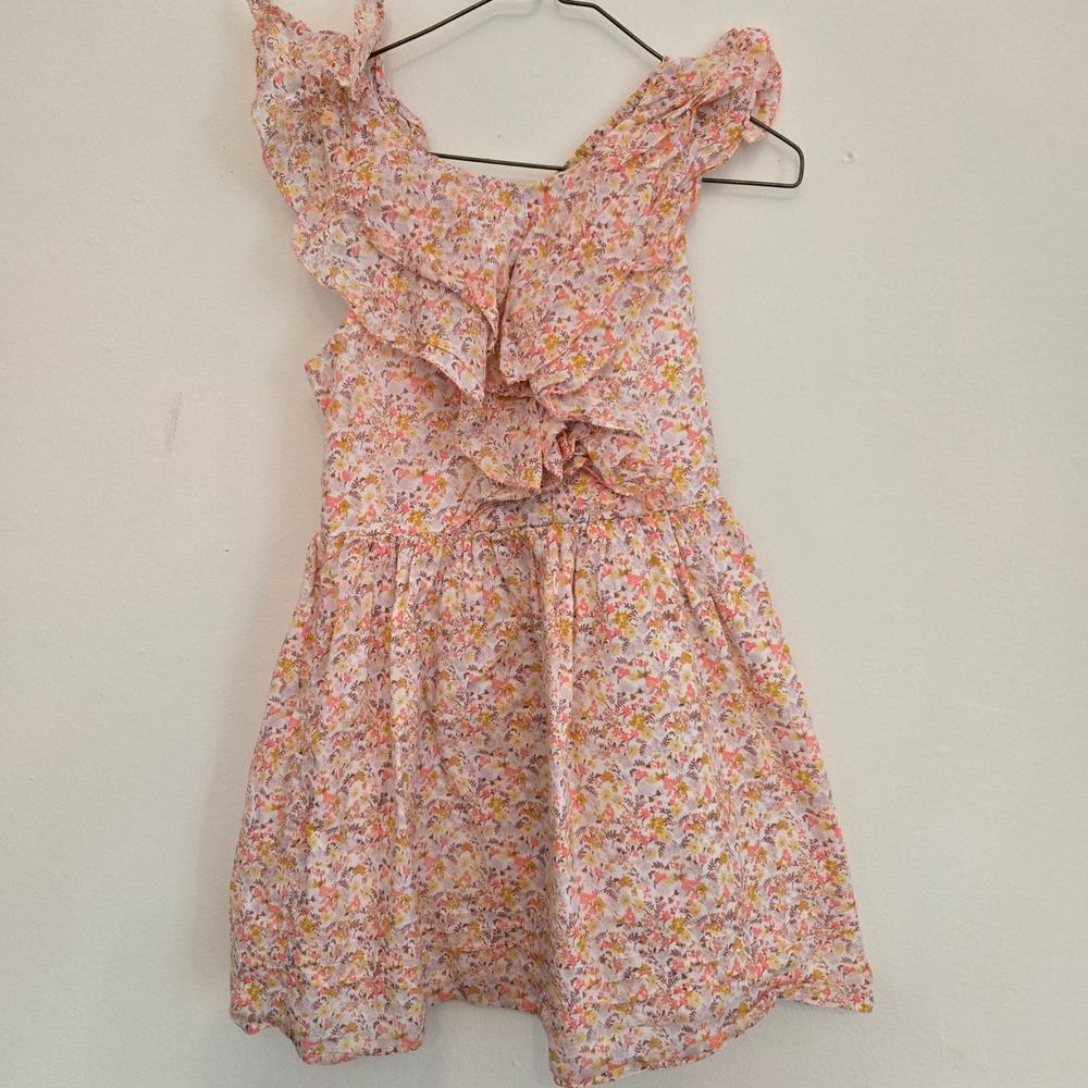 M&S Marks Spencer Girls‎ Pink Floral Ruffle Sundress Size 5-6Y 08249203